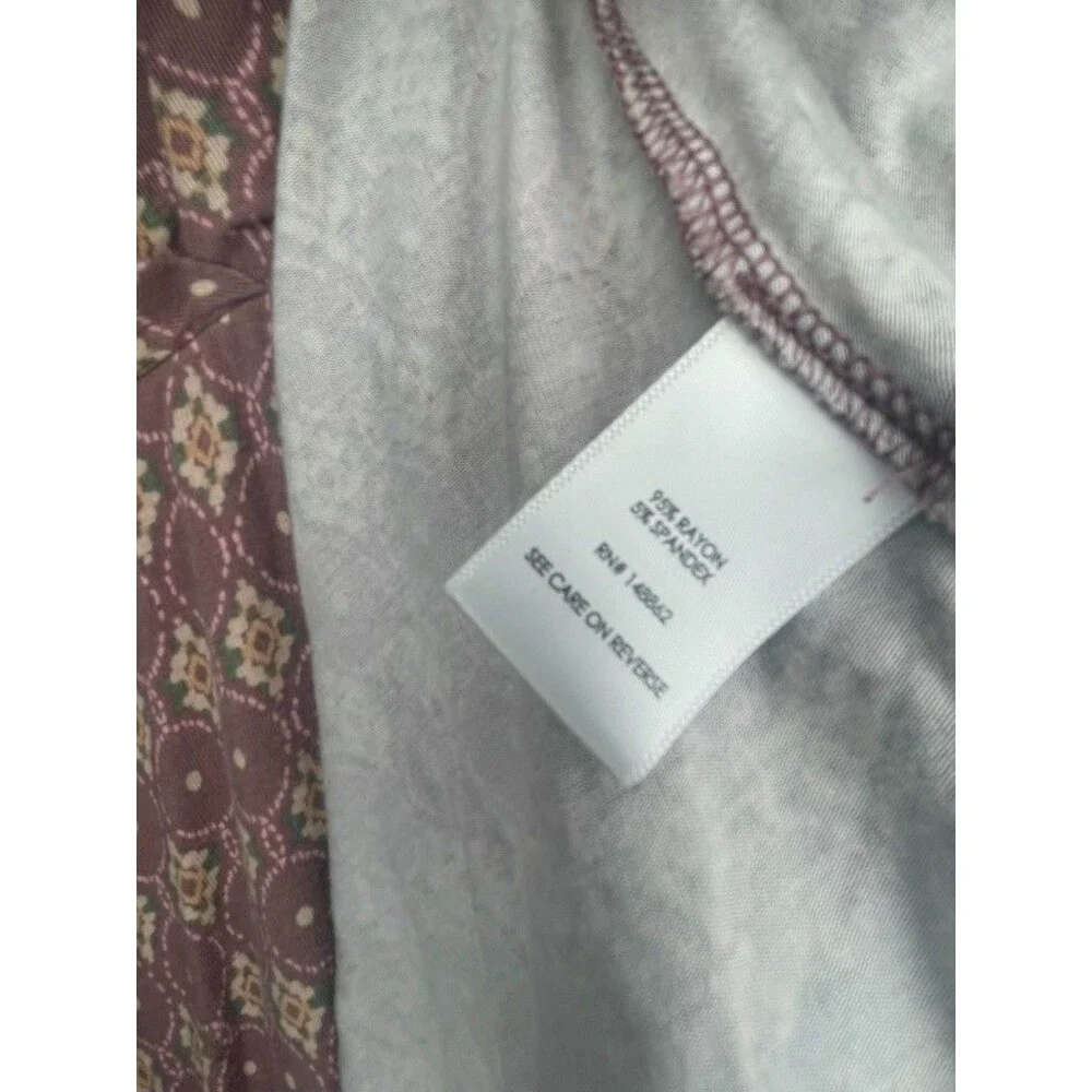 Torrid Mauve Pink Aztec print Waist Overlap Midi Dress Short Sleeve Size L - Picture 11 of 11